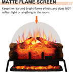 PuraFlame Free Standing Electric Fireplace Log Set Insert, 24 inch, 750W/1500W Heater