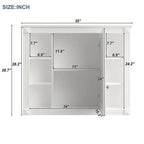 36'' Bathroom Vanity Set With Ceramic Sink Top, Mirror Cabinet, 2 Doors And 2 Drawers - Gray
