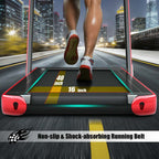 2 In 1 Folding Treadmill, 2.25 HP, 40 in x 16 in Running Area, Dual Display And App Control