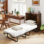 Cot Size Murphy Bed With Foldable Bed And Lockable Wheels