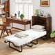 Cot Size Murphy Bed With Foldable Bed And Lockable Wheels