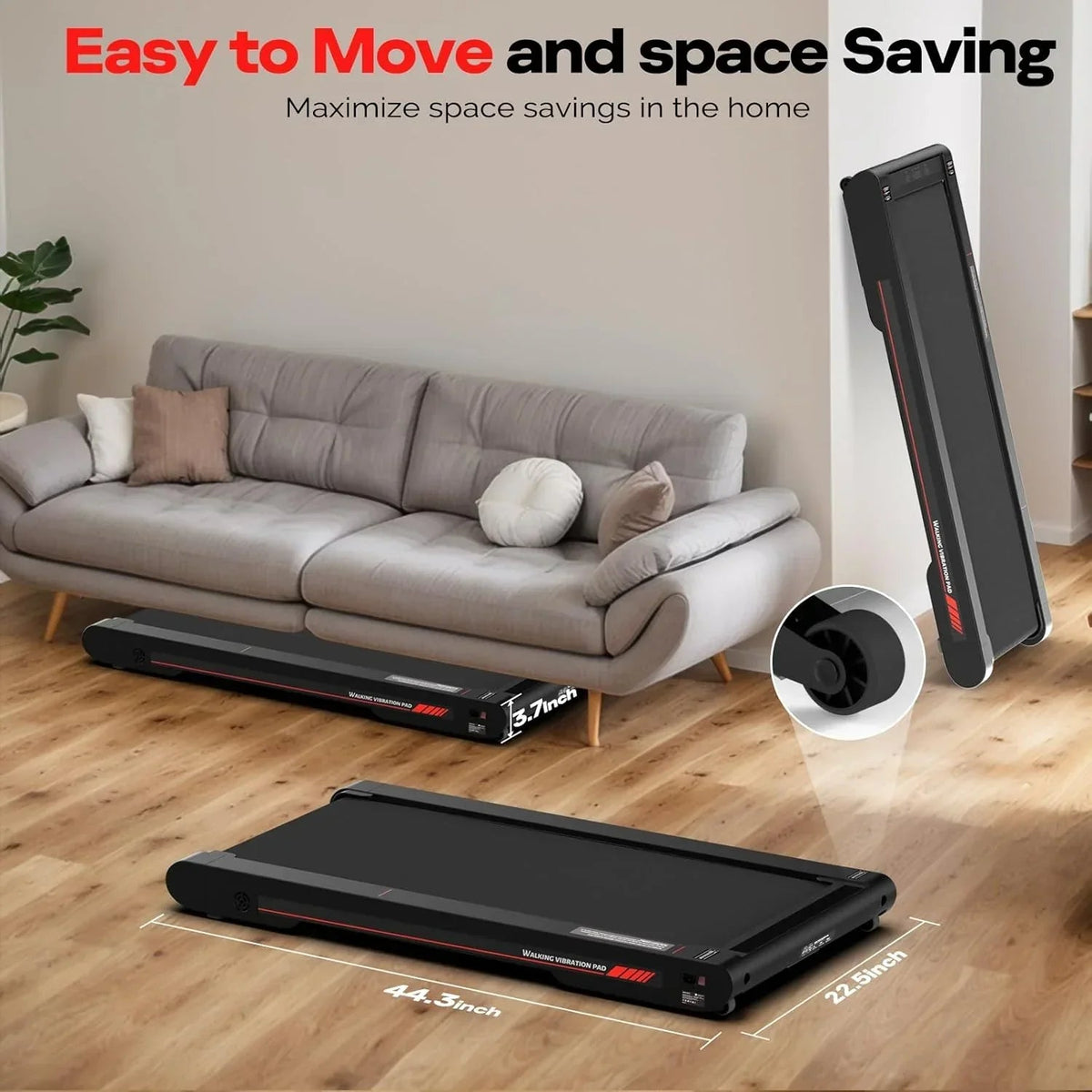 Sperax 3 In 1 Under Desk Walking Treadmill Pad With App