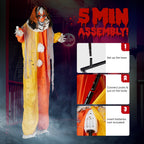 Ktaxon 8.2 ft Clown Animated Animatronic Decoration Creepy Halloween Clown w/ Pre-Recorded Screaming