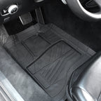 Goodyear 5-Piece Deep Dish All-Weather Rubber Floor Mats – Heavy Duty Waterproof Universal Trim-to-Fit Car, SUV & Truck Floor Liners – Black