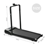 Foldable Under Desk Treadmill Walking Pad With Handle, 6.2 MPH, 2.5HP, 300 LBS Capacity