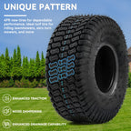 Uforic Set of 2 15x6.00-6 Lawn Mower Turf Tires, Heavy Duty 4 Ply Tubeless Replacement Tires, 570 LBS Max Load Capacity for Riding Lawn Tractors &