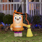Gemmy Halloween Inflatable Bingo in Witch Costume (Bluey), 3.5 ft Tall, Multi