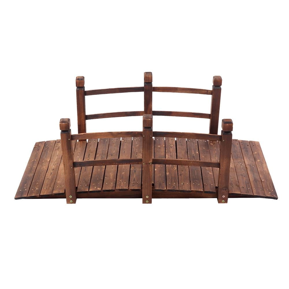 Ktaxon 5ft Arch Anticorrosive Landscape Bridge Carbonized Color