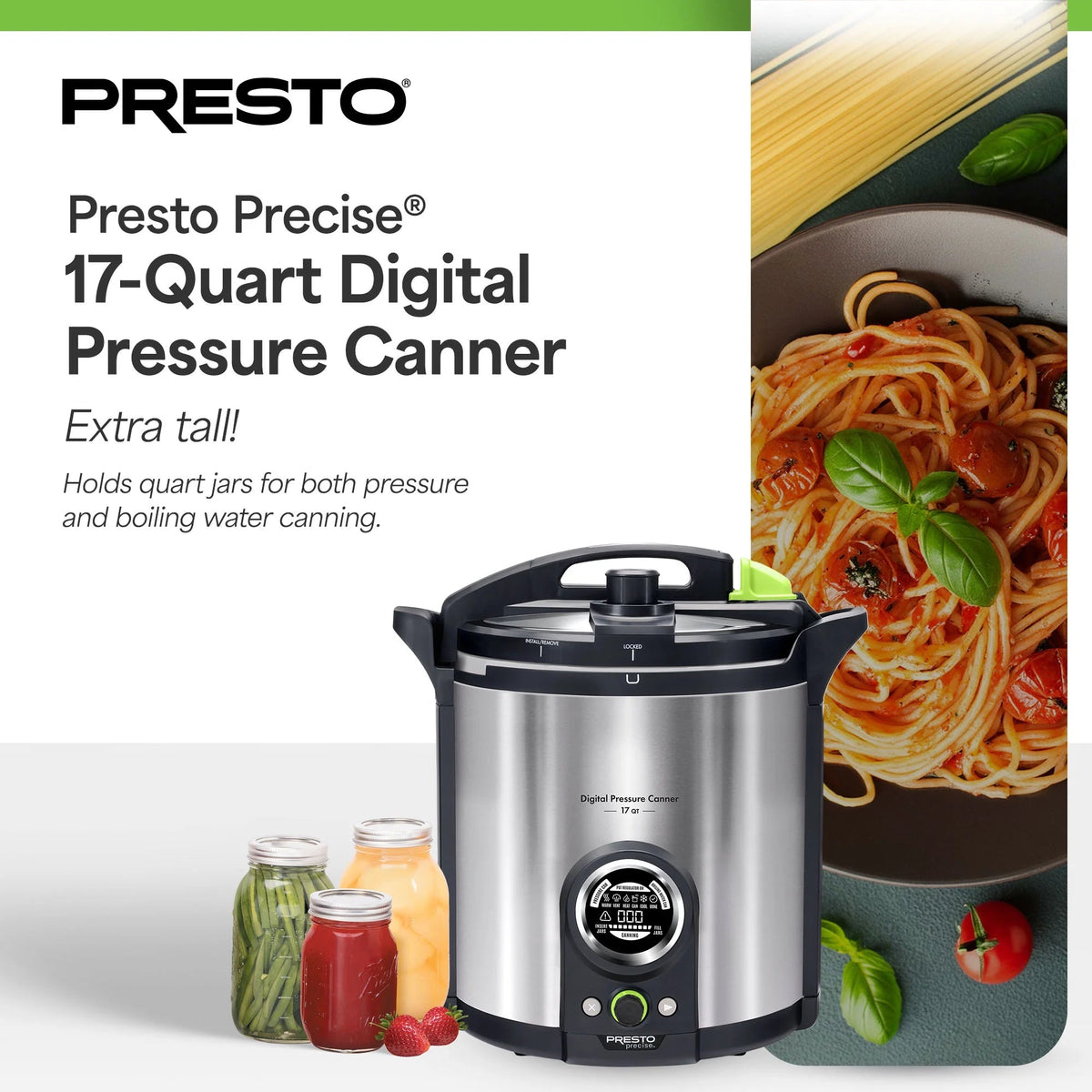 Presto 17 Qt Stainless Steel Electric Pressure Canner, Silver - 02152