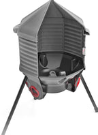 CoopWorx Poultry Feeder, 80 lb, Gray, 8 Ports
