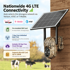 Conico 4G LTE Solar Trail Camera, 360° PTZ Game Camera for Hunting & Outdoor Security, No WiFi, 2K Night Vision