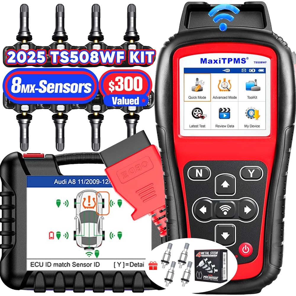 Autel MaxiTPMS WiFi TPMS Programming And Scan Tool Kit With 8 Sensors And 4 Valves - TS508WF
