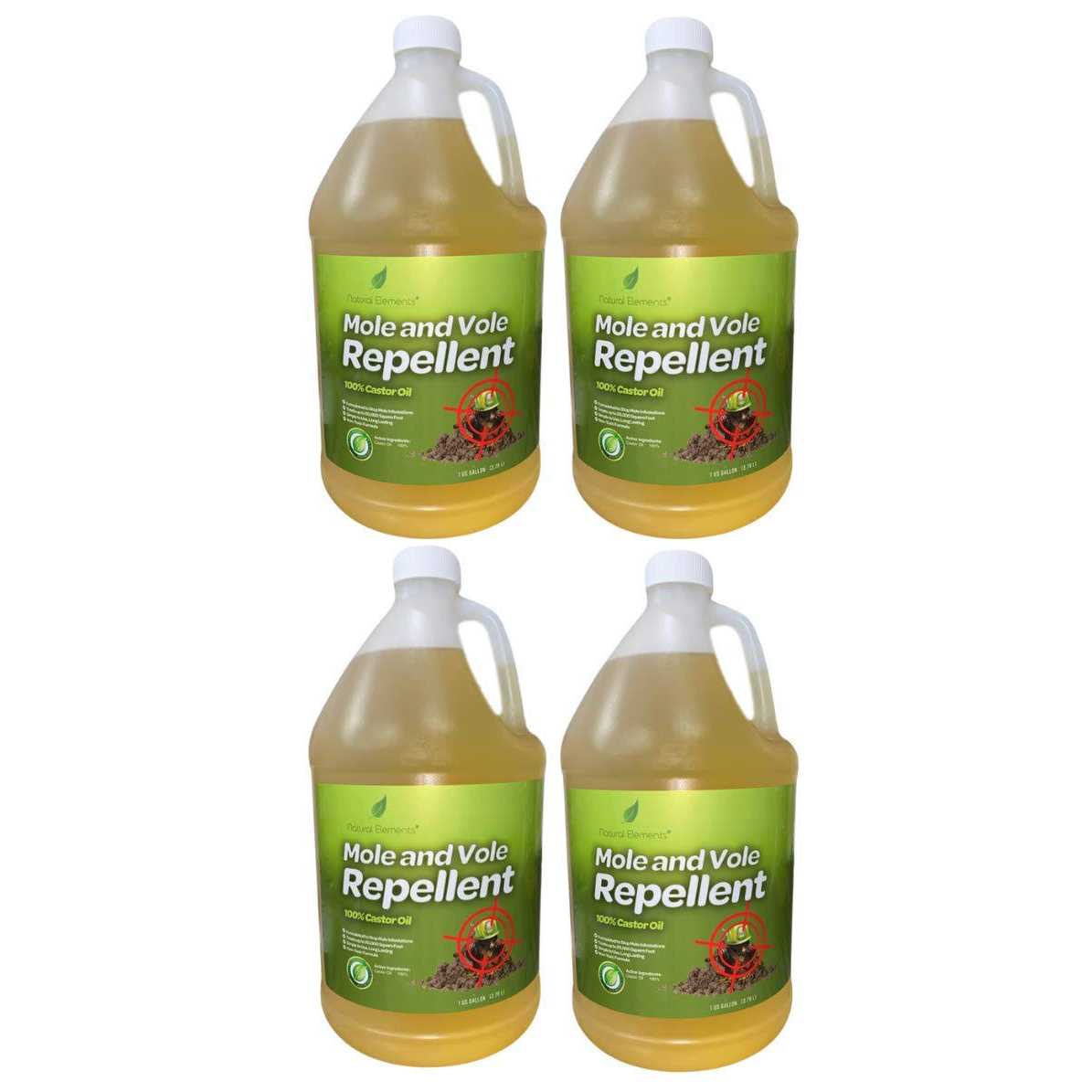 Natural Elements Mole And Vole Repellent - 100% Castor Oil, 1 Gallon