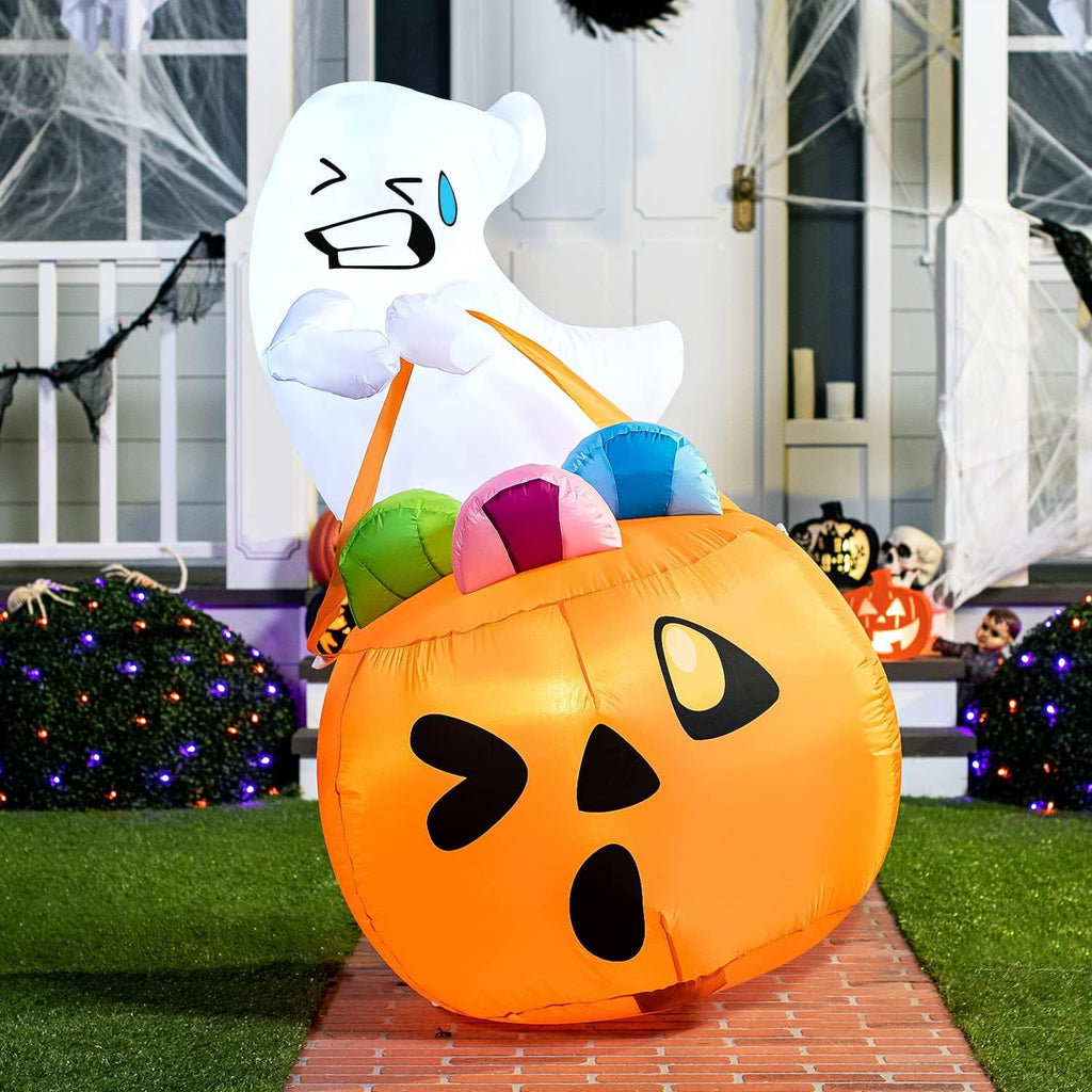 Joyfy 5ft Halloween Inflatables Light up Cute Ghost