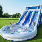 CHUNNIAN Inflatable Water Slide Bounce House 20.6x9.5x9.3 Ft Blue With Blower