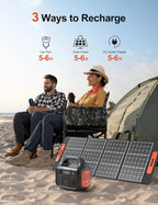 GreenOE Portable Power Station 1000W 1024Wh With 100W Solar Panel
