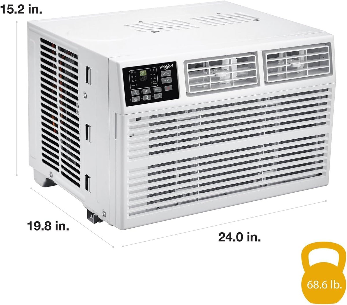 Whirlpool 8,000 BTU Window Air Conditioner With 4,000 BTU Supplemental Heat, Up To 350 Sq. Ft.