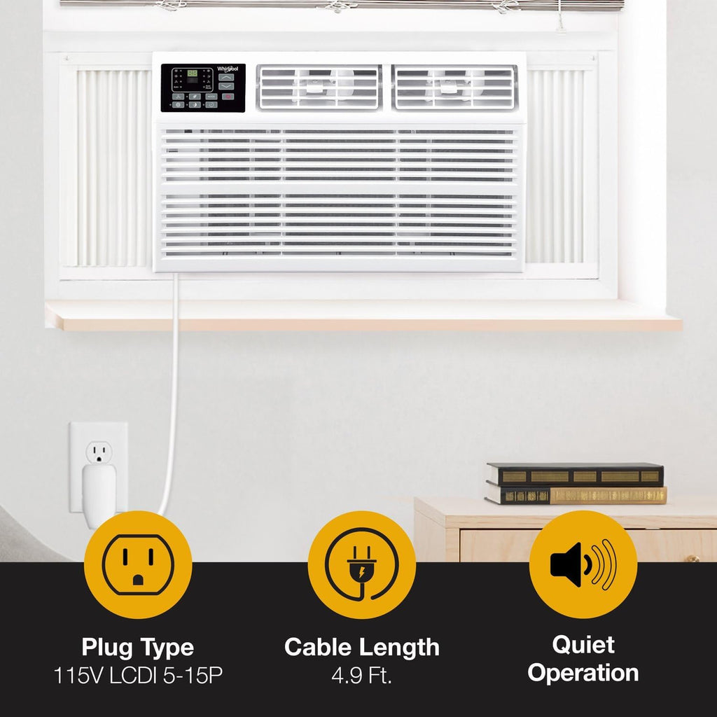 Whirlpool 8,000 BTU Window Air Conditioner With 4,000 BTU Supplemental Heat, Up To 350 Sq. Ft.