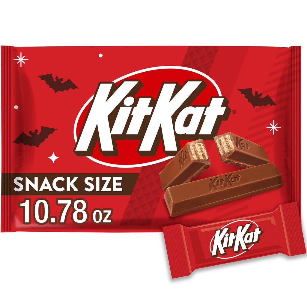Kit Kat Milk Chocolate Wafer Snack Size, Halloween Candy Bag, 10.78 oz