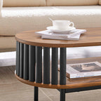 Modway Fortitude Wood Coffee Table In Walnut Black