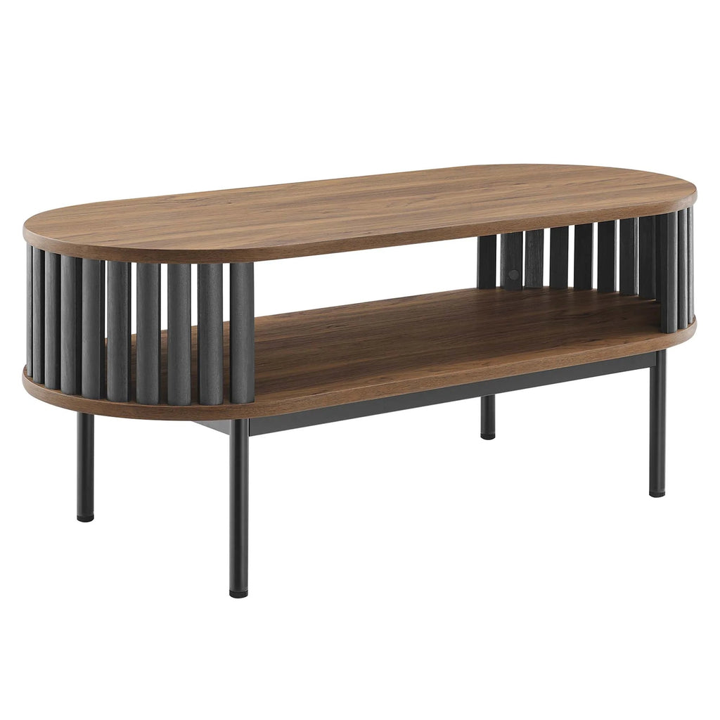 Modway Fortitude Wood Coffee Table In Walnut Black