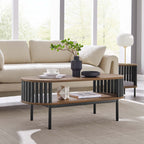 Modway Fortitude Wood Coffee Table In Walnut Black