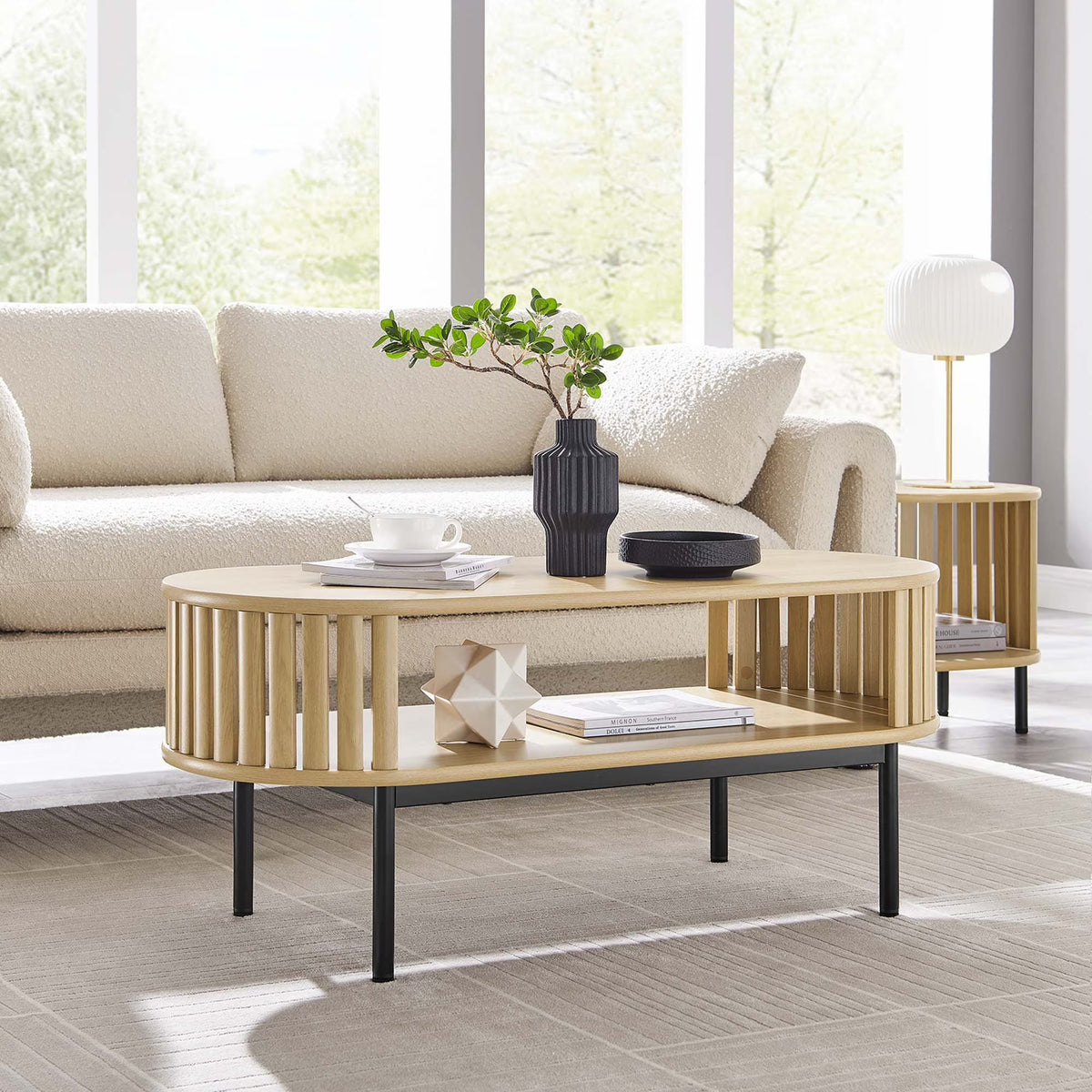 Modway Fortitude Wood Coffee Table In Walnut Black