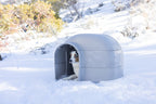 Outback Igloo Dog House, Heavy Duty Durable Plastic, Outdoor Use, Leak-Resistant, Gray, For Dogs up to 90 lbs, Extra Large, 33" L