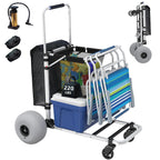 GDLF Foldable Beach Cart With Adjustable Handle, 12-Inch Balloon Wheels, 220 lbs Capacity