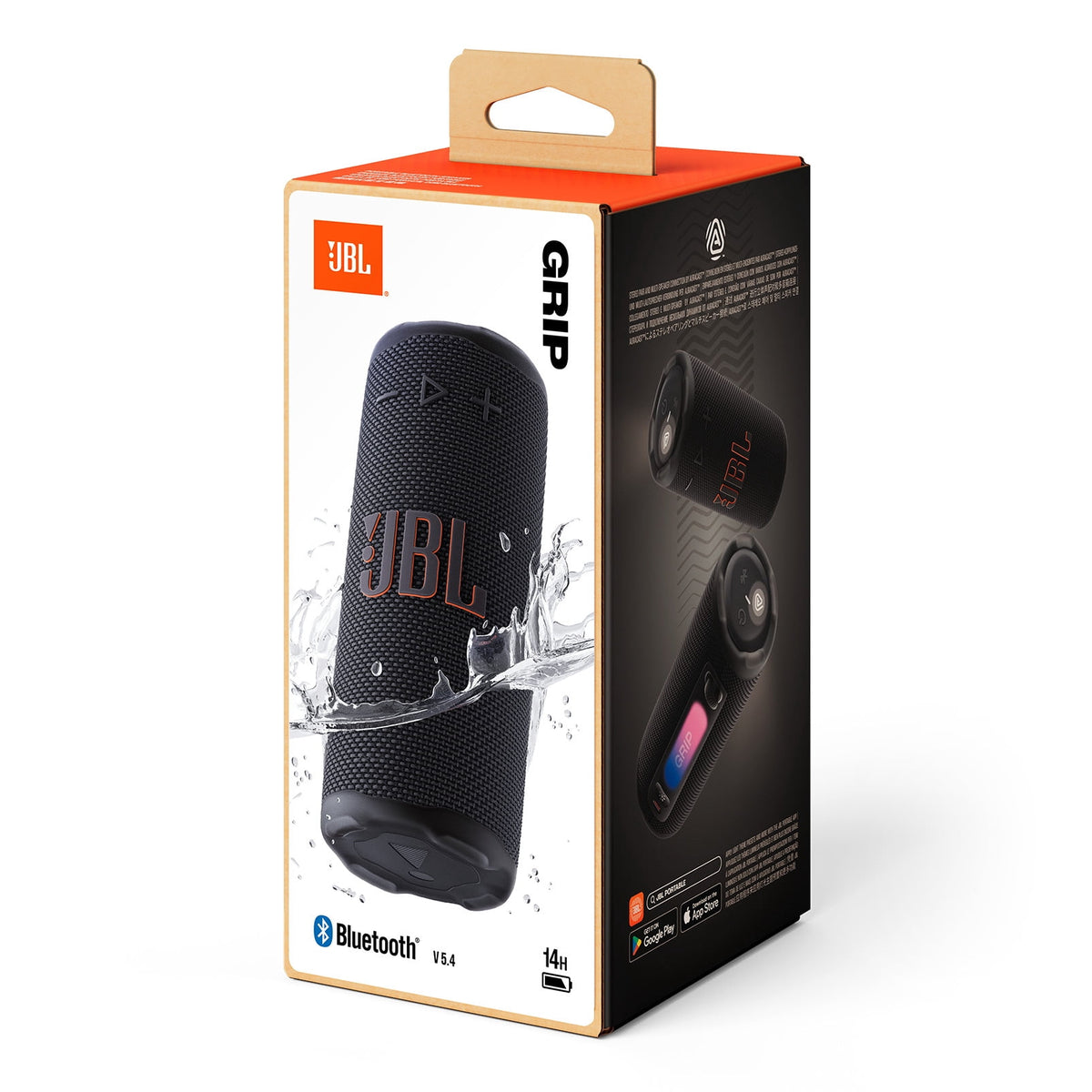 JBL Grip - Compact Bluetooth speaker with bold JBL Pro Sound and ambient light - Black