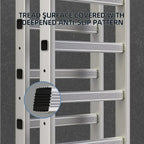 Aluminum Folding Scaffolding Ladder With Wheels, 60in W x 116in H, 8 Steps, 330 lbs - APJC-PSL168
