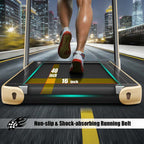 2 In 1 Folding Treadmill, 2.25 HP, 40 in x 16 in Running Area, Dual Display And App Control