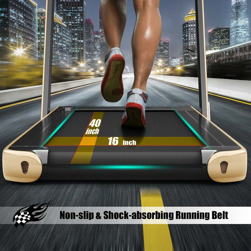 2 In 1 Folding Treadmill, 2.25 HP, 40 in x 16 in Running Area, Dual Display And App Control