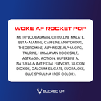 Bucked Up Woke Af Pre-Workout Powder, Increase Energy, Rocket Pop, 333mg Caffeine, 20 Servings
