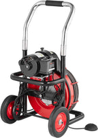 VEVOR Drain Cleaner Machine 100FT x 1/2 Inch, 550W, Red + Black - Drain Cleaner Machine 100 FT x 1/2 Inch