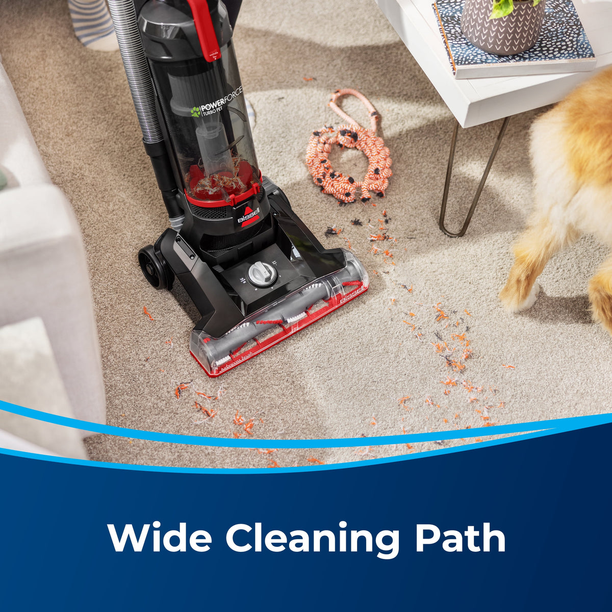 BISSELL PowerForce Helix Turbo Pet, Bagless, Upright Vacuum, Pet Friendly, Specialized Pet TurboBrush Tool, Wide Cleaning Path, Easy Empty Large