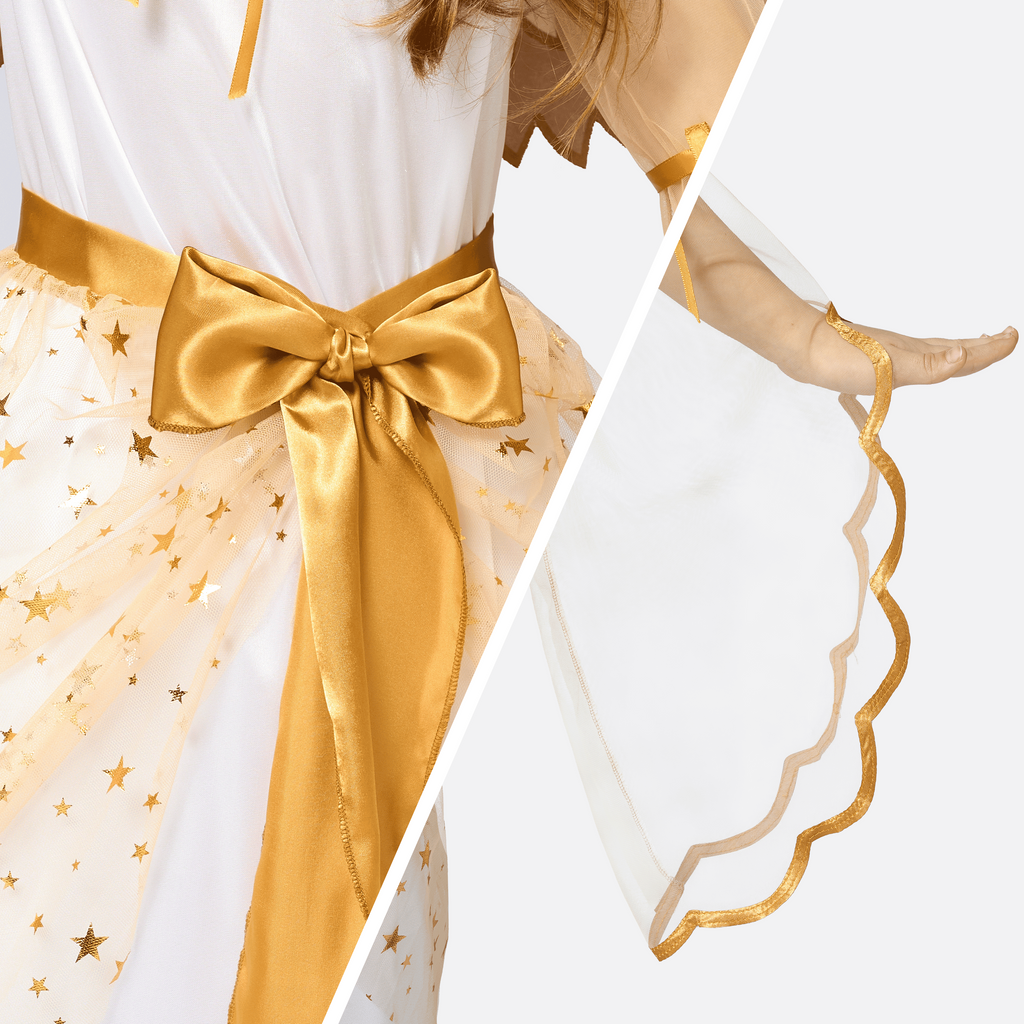 Joyfy Halloween Angel Costume for Girls, Angel Dress for Kids, Guardian Angel Set for Halloween Costumes Themed Party Cosplay
