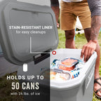 Coleman Classic Series Insulated Wheeled Cooler, 100-Quart, Rock Grey - Wheeled