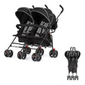 Dream On Me Volgo Twin Umbrella Stroller, Black, 29.50 x 28.50 x 40.00 Inches - 446-BLK