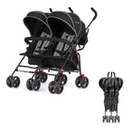 Dream On Me Volgo Twin Umbrella Stroller, Black, 29.50 x 28.50 x 40.00 Inches - 446-BLK