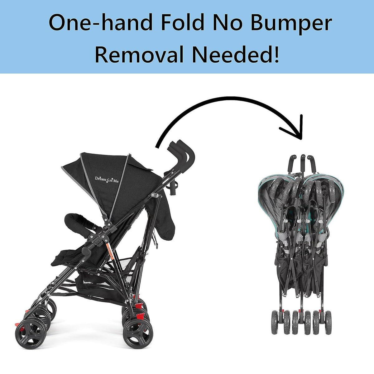 Dream On Me Volgo Twin Umbrella Stroller, Black, 29.50 x 28.50 x 40.00 Inches - 446-BLK