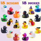 Joyfy 18 PCS Halloween Rubber Ducks for Halloween Goodie Bag Fillers, Trick or Treating Ducky Duck Bulk Toys Party Favors Supplies, Halloween Decorations for Kids Bath Toys