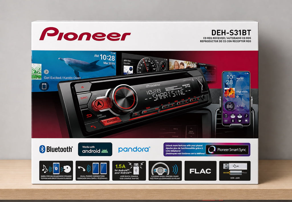 Pioneer DEH-S31BT Single DIN CD Receiver with Bluetooth