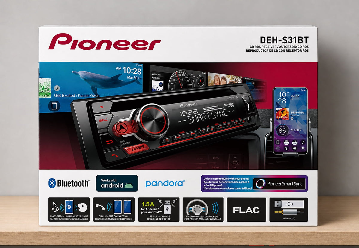 Pioneer DEH-S31BT Single DIN CD Receiver with Bluetooth