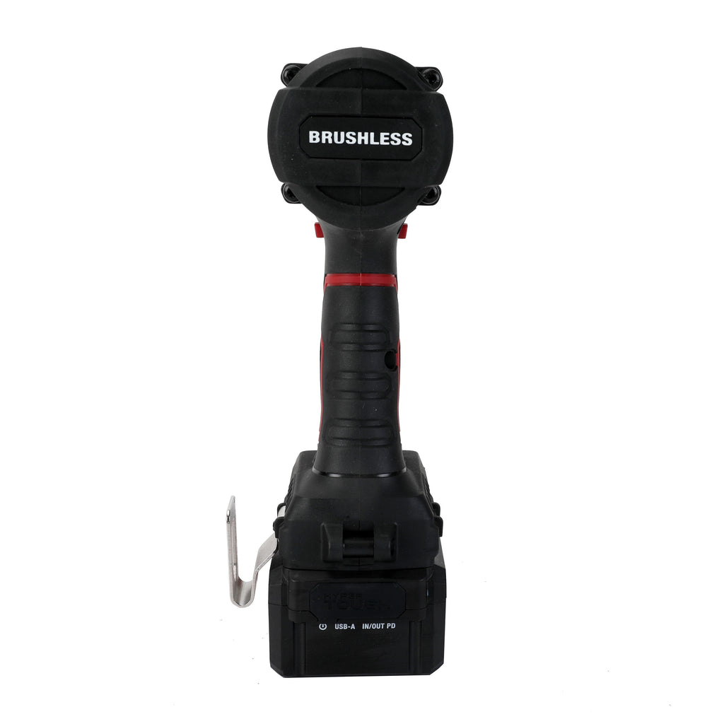 Hyper Tough 20V Brushless Cordless 1/2 in Impact Wrench, Up to 550 ft-lbs Torque, 4 Ah Lithium-Ion Battery Included