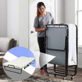 Heavy Duty Rollaway Folding Bed With 75 x 38 x 4 in Memory Foam Mattress, 640 Lbs Capacity