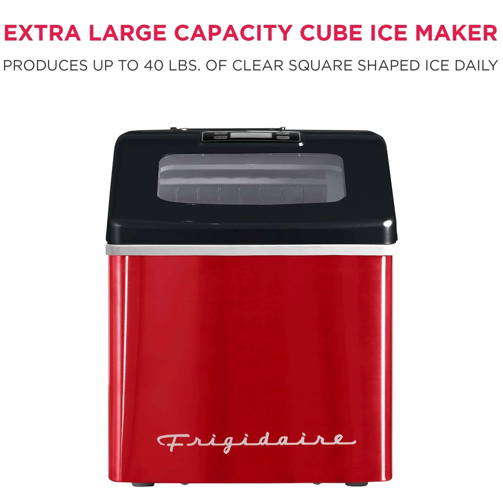 Frigidaire Countertop Clear Square Ice Maker, 40 lbs. Per Day - Stainless Steel