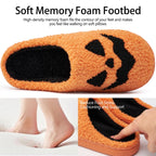 Ecetana Halloween Slippers for Women Holiday Fluffy Warm Fleece Slippers Indoor Bedroom House Shoes