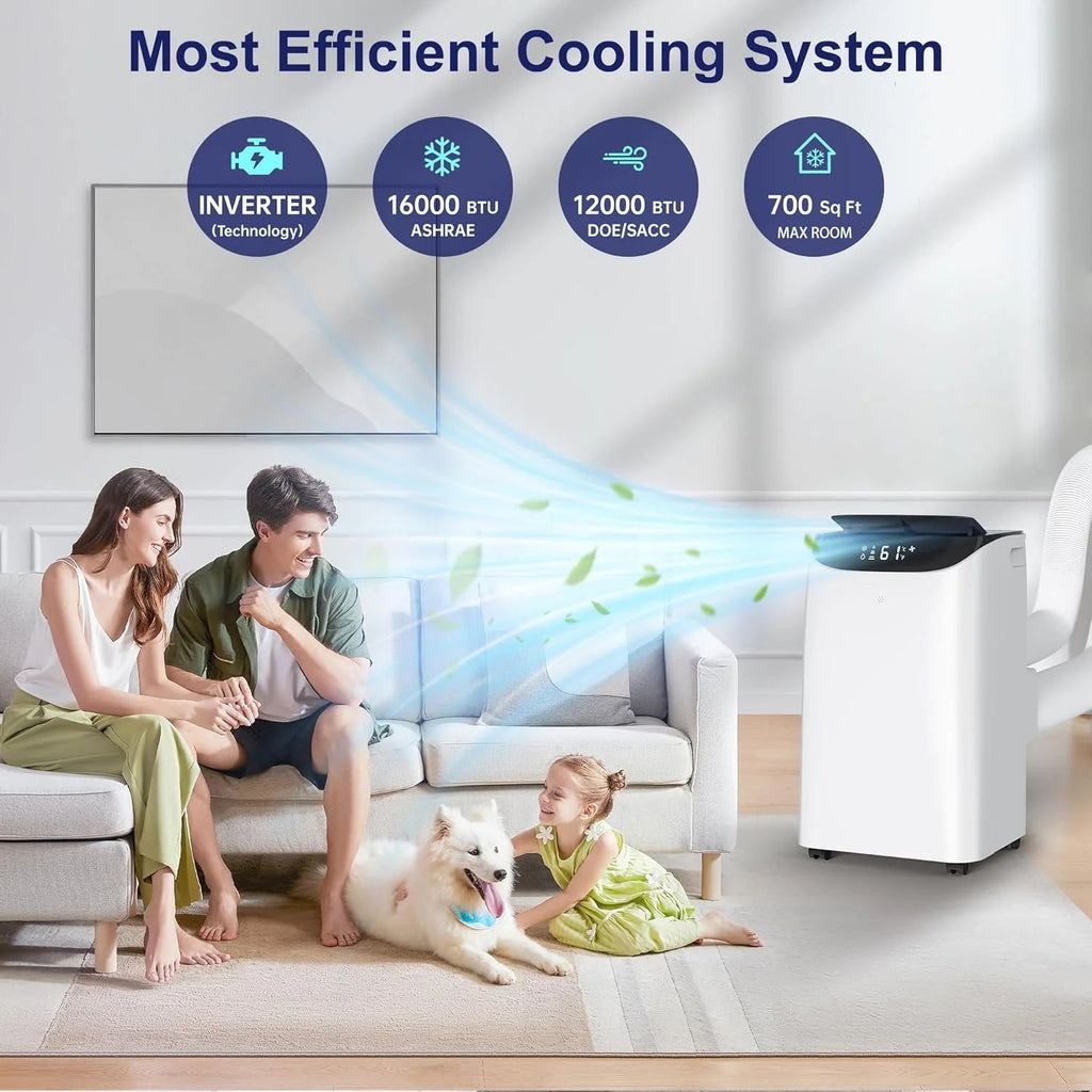 HUMHOLD 14000 BTU Portable Air Conditioner, White - HDPAC-10-A1