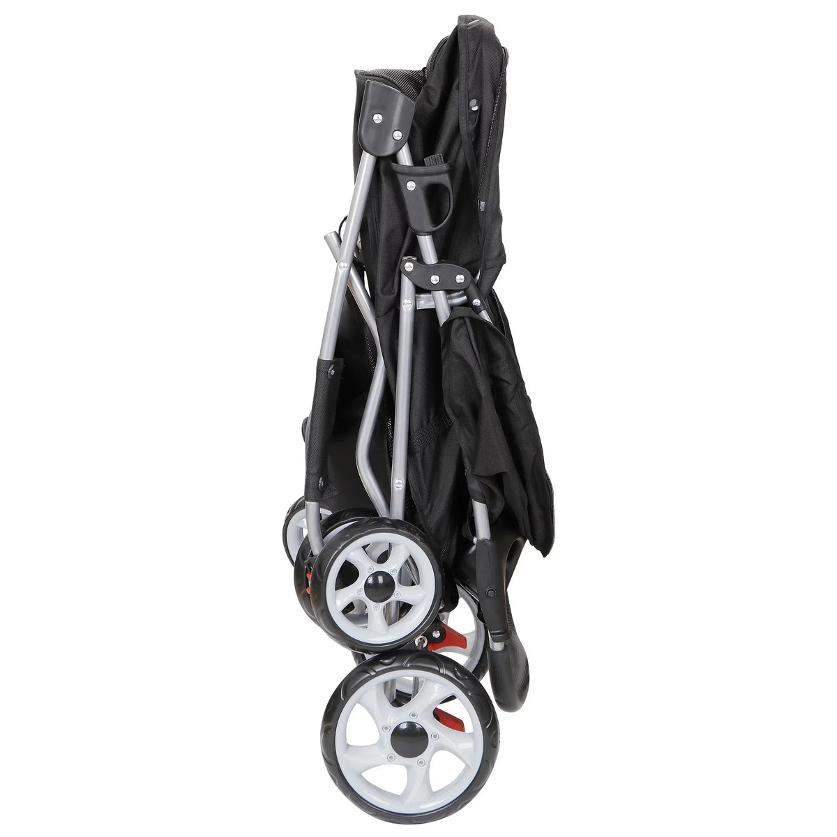 HomGarden 4 Wheel Foldable Pet Stroller Carrier Cart With Storage Basket And Cup Holder - Black